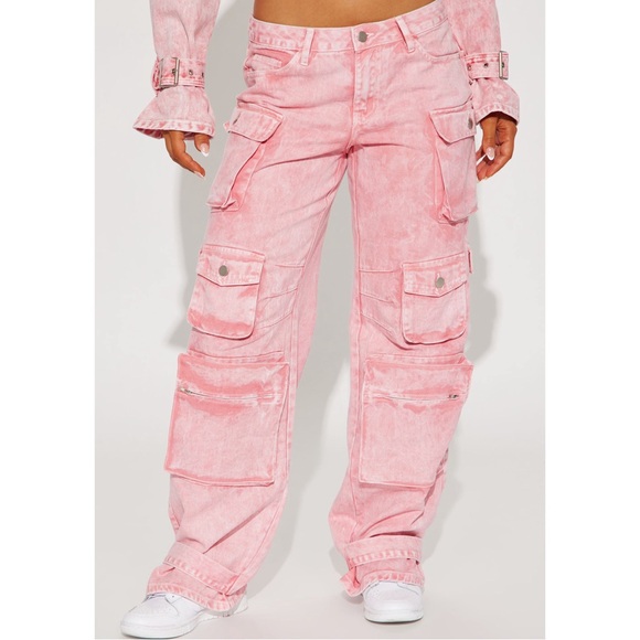 Billie Low Slung Cargo Jeans - Pink - Picture 2 of 8